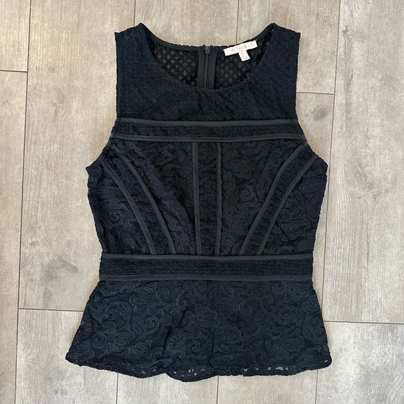 Skies Are Blue Ramilah Peplum Blouse black women’s petite XS - Picture 8 of 16